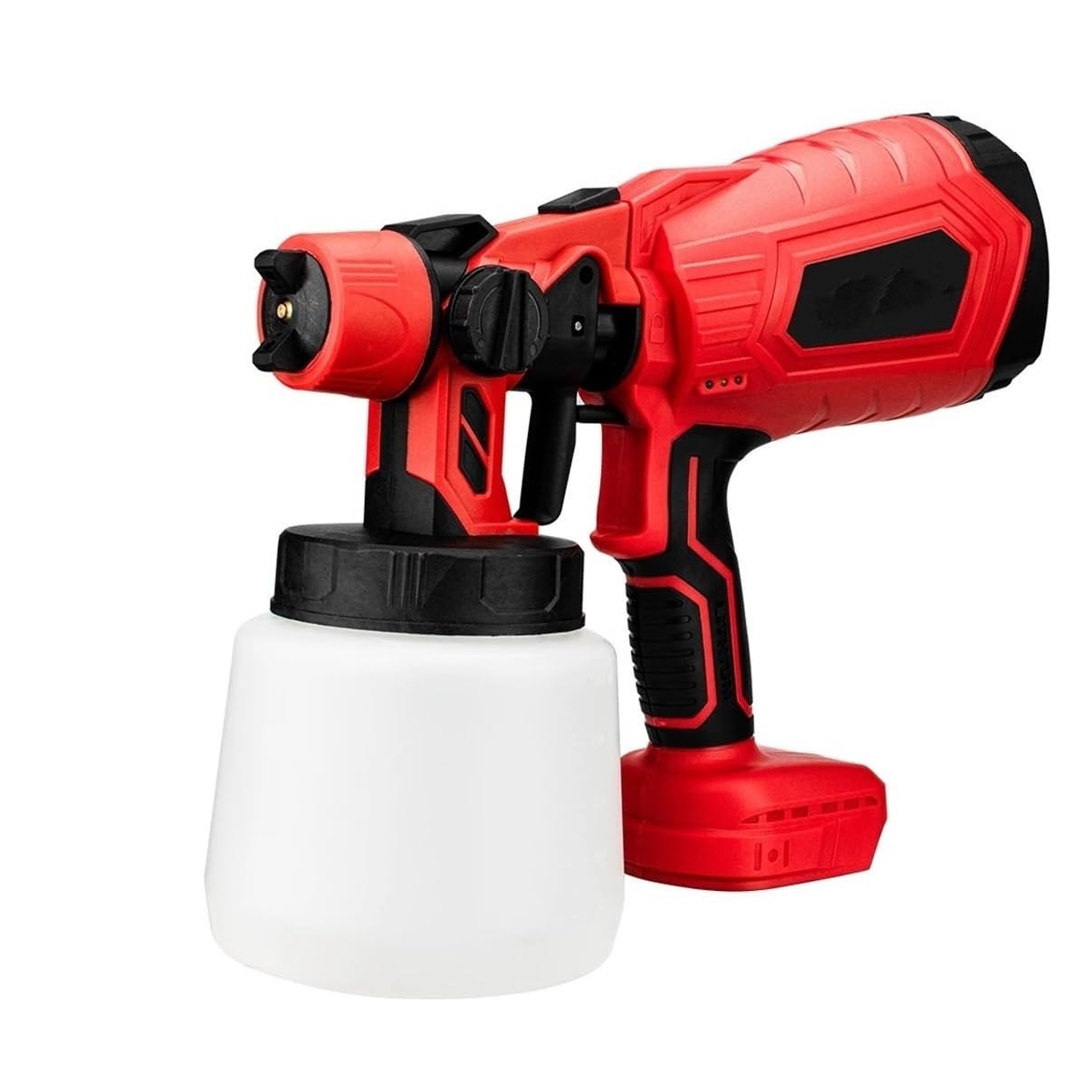 Pistolas de pintura PISTOLA DE PULVERIZACIÓN eléctrica inalámbrica , pulverizador pintura HVLP alta potencia, aerógrafo con revestimiento acero para muebles automáticos Pistolas Pintar(No Battery Red)