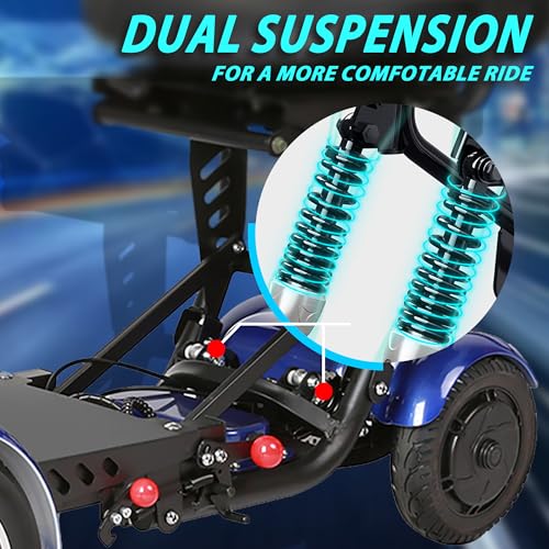 Image of Mobility Scooters for Seniors - 4 Wheel Foldable Portable Electric Scooter, Collapsible & Motorized, 500W Dual Motor, 30-Mile Range, 11 MPH, All-Terrain Folding Mobility Scooter Lightweight for Adults