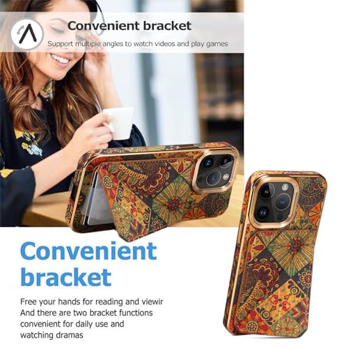 Coque iPhone 15 Plus motif floral vert antichoc avec béquille intégrée