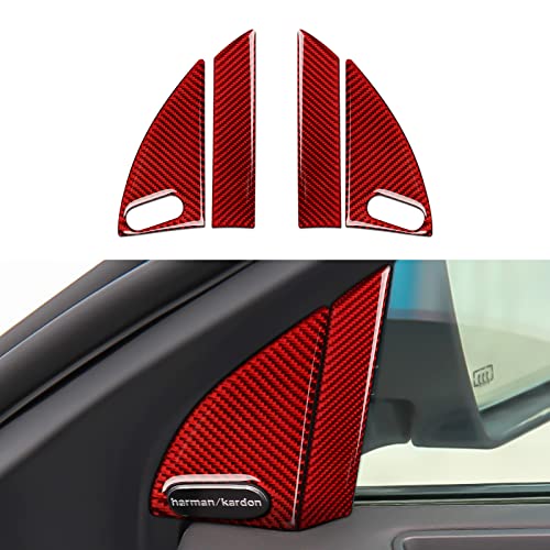 Image of Car Front Door Window Pillar Decals for 2011-2023 Chrysler 300 / 300C / 300S / Limited /Touring /Base Accessories Carbon Fiber Interior Stickers