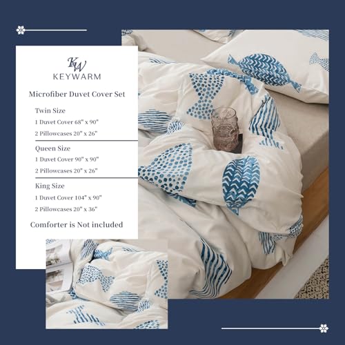 Kw Keywarm Home Textiles KZ-939-TEAL-TWIN Kids Duvet Cover Twin, 3 Pieces Soft Lightweight Microfiber Duvet Cover Set thumb #2