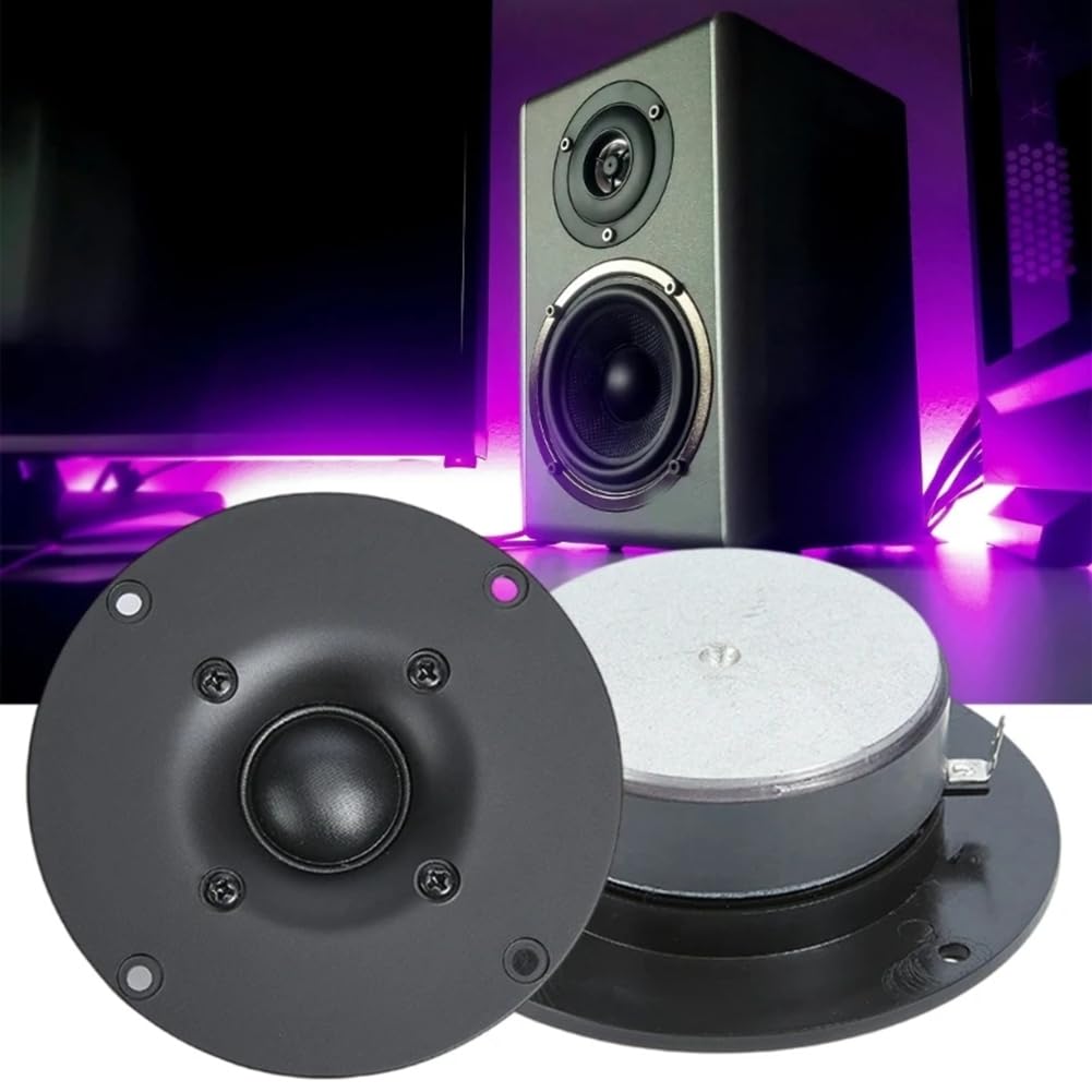 2 Haut-Parleurs Tweeter 4 Pouces 8 Ohm 60 W HiFi Haut-Parleur Dôme en Film de Soie Haut-Parleur Aigu Audio pour la Diffusion en Famille