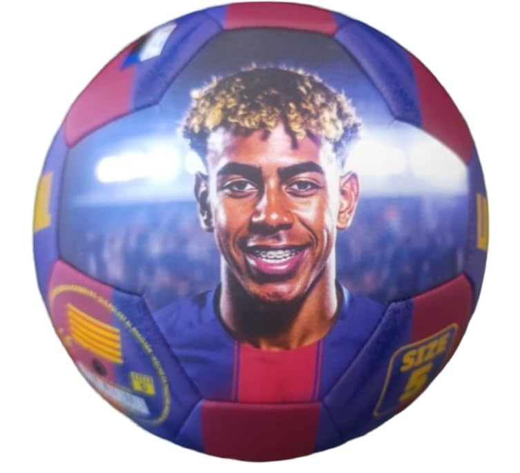 FCB Ballon Barça Lamin Yamal Taille 5 Grand Similaire au Football 11 Ballon officiel FC Barcelone