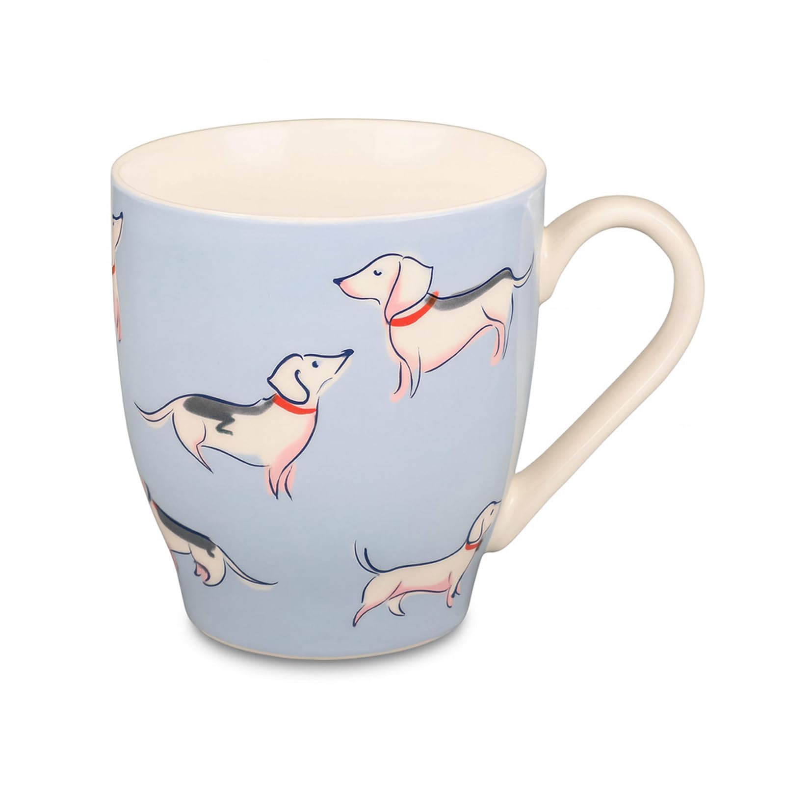 VOLTICO Hugga Mug – 450ml Ceramic Coffee & Tea Mug Dog or Honey Bee Design Comfortable Handle Easy to Clean A Pair of Cups for Home & Office, Kitchen Essentials (Dog)
