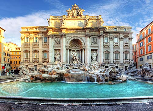 ERUZO 5D Diamond Painting Cross Stitch Rome Italy Trevi Fountain Diamond Art Crafts for Home Wall Decoration30x40cm