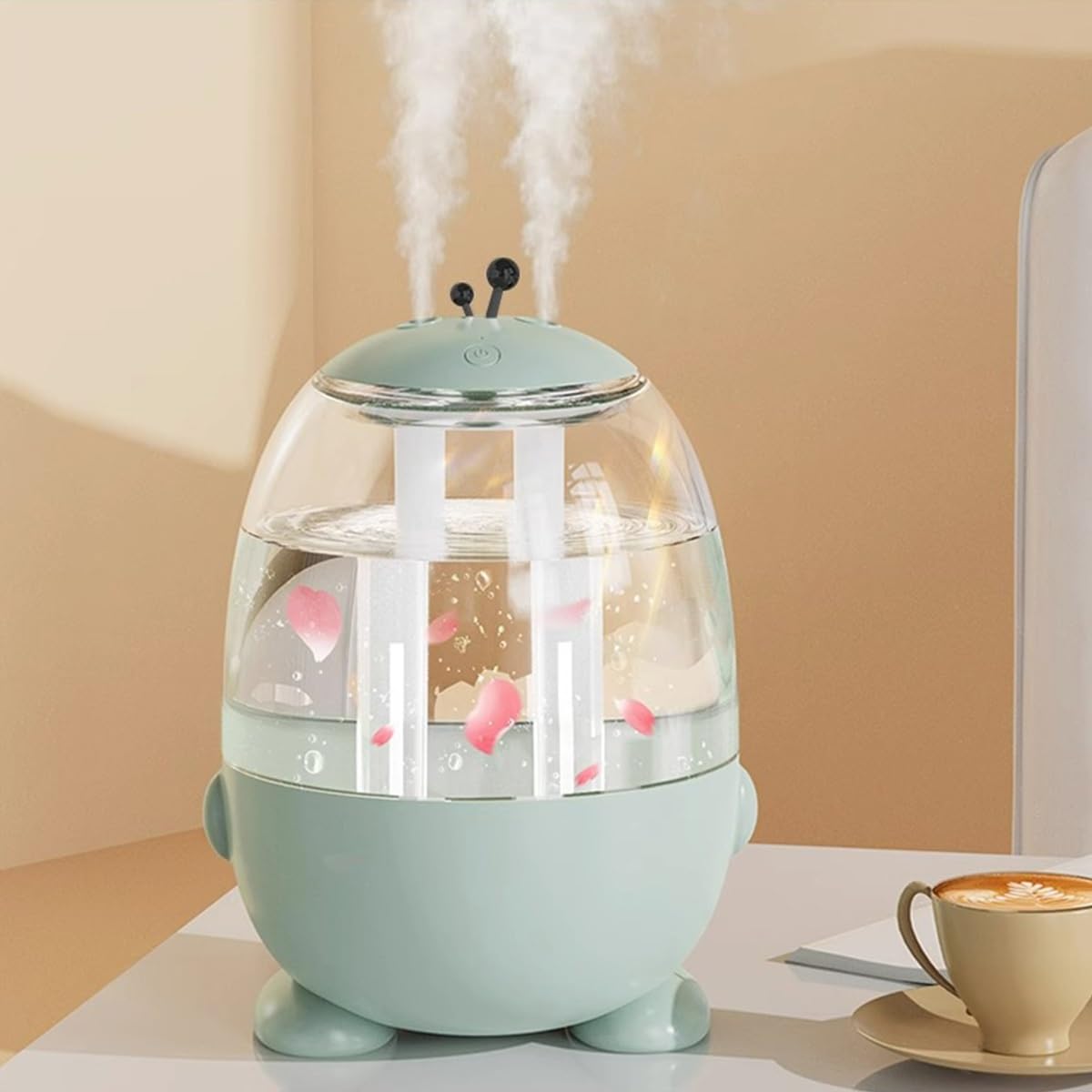 Humidificador para dormitorio, mini humidificador ultrasónico USB de 3 L con luz nocturna suave, modo de niebla ajustable, apagado automático de 10 horas, ideal para uso en escritorio