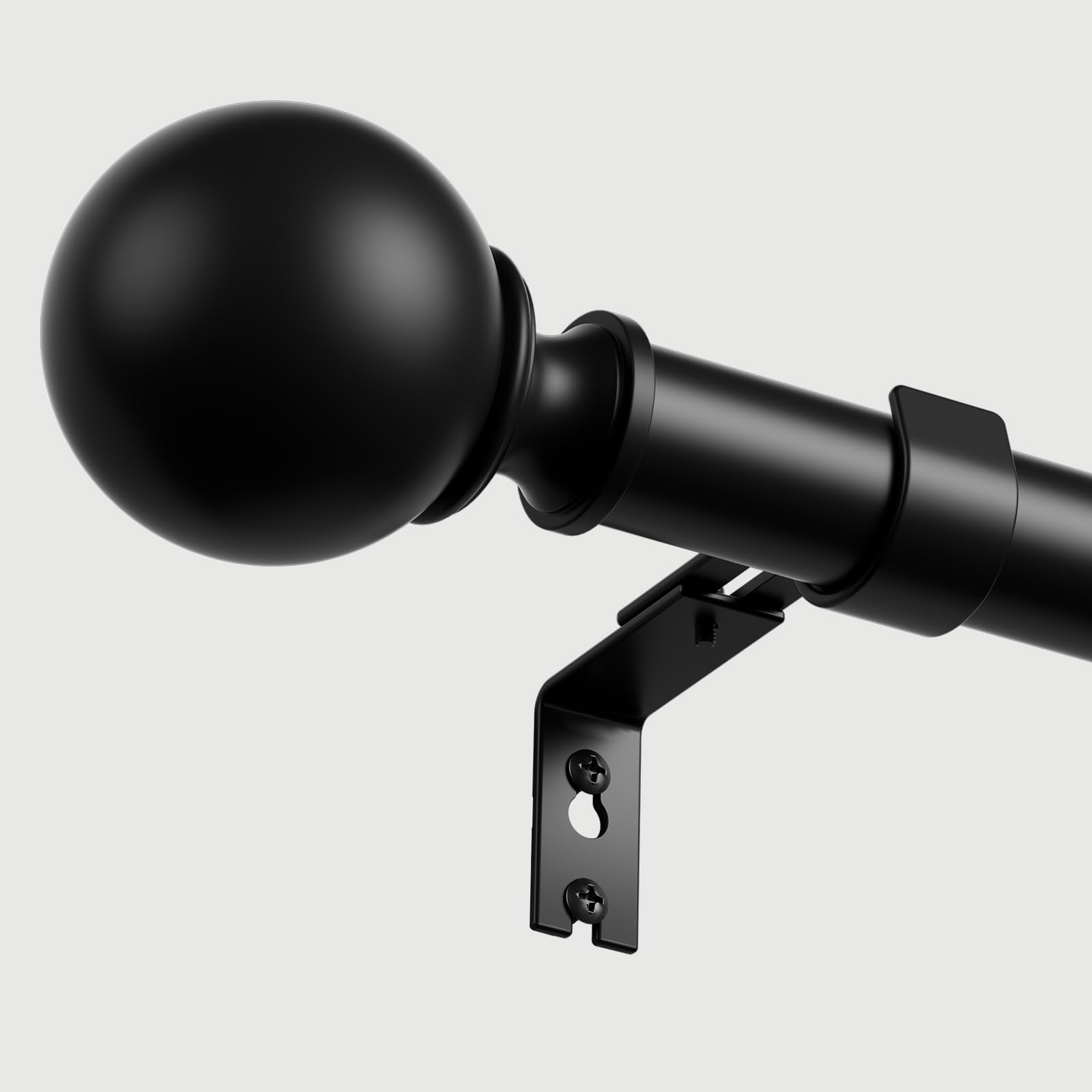 PeSenp Black Curtain Poles for Eyelet Curtains 79-130 cm, 25 mm Decorative Curtain Rod