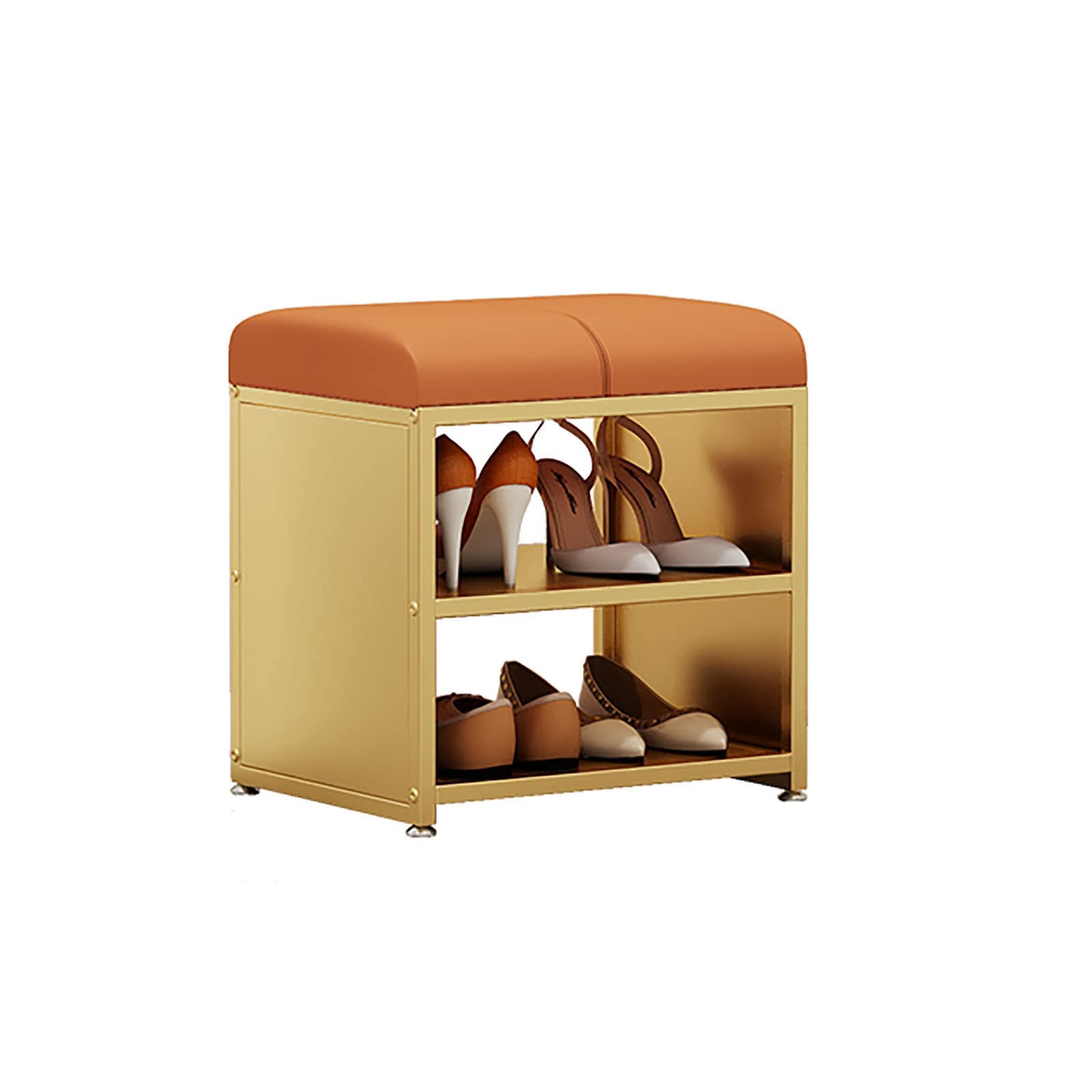 SXZenSpace Shoe Cabinets cabinet,iron simple shoe rack,home changing stool,Sittable soft package Storage Cabinet (Color:B,Size:46cm*32.5cm*48cm)
