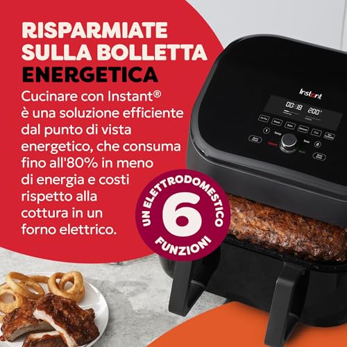 Instant Pot – Versazone Dual Black Heißluftfritteuse – Groß 8,5 l, Familiengröße – Einzelner Doppelkorb mit Trennwand – 8 in 1 – Dörren… – Ansicht 4