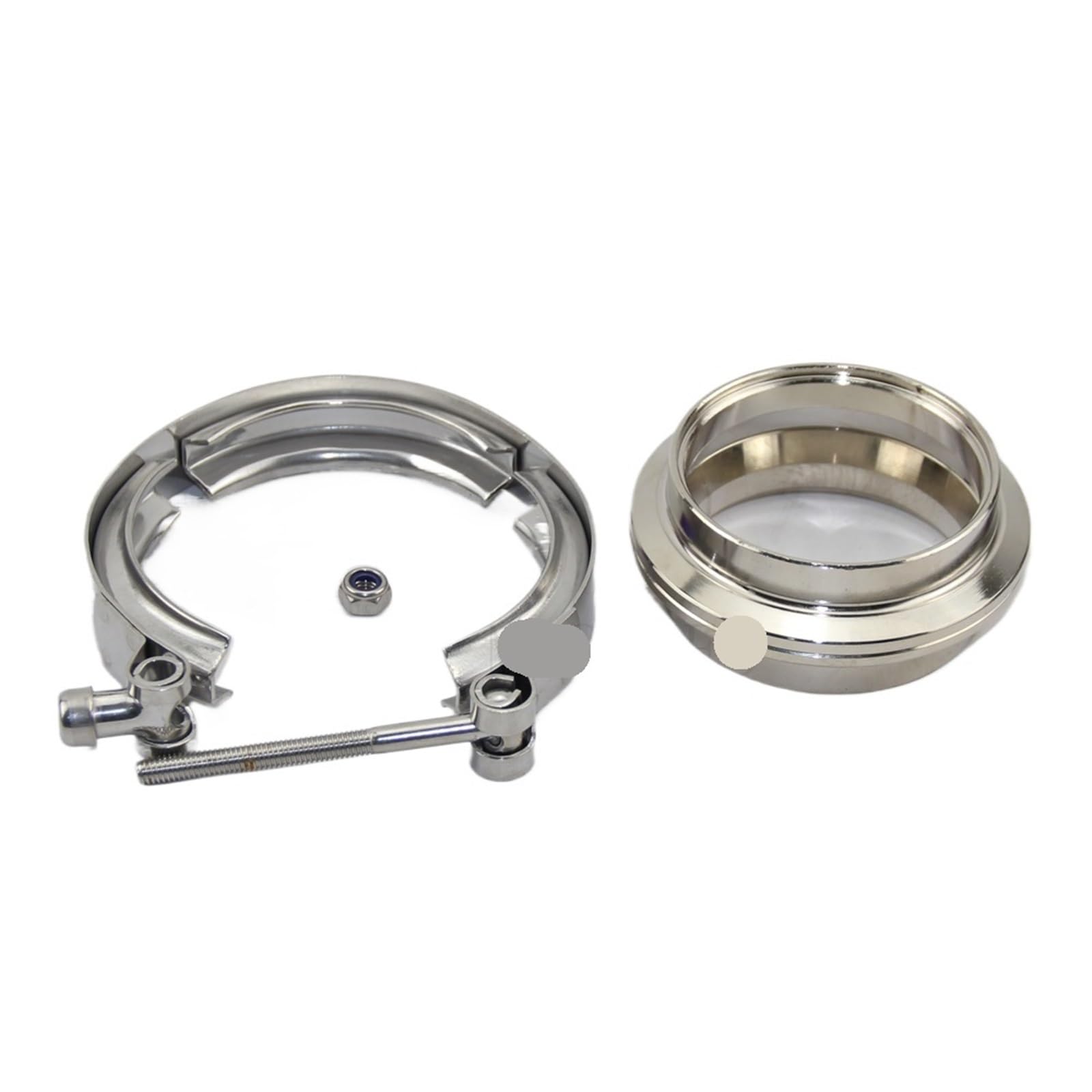 Collier de serrage pour tuyau d'échappement Pince à bande en V 1.5-5 pouces SS 304 dégagement rapide avec Kit de tuyau d'échappement bride mâle femelle(3 Inch)