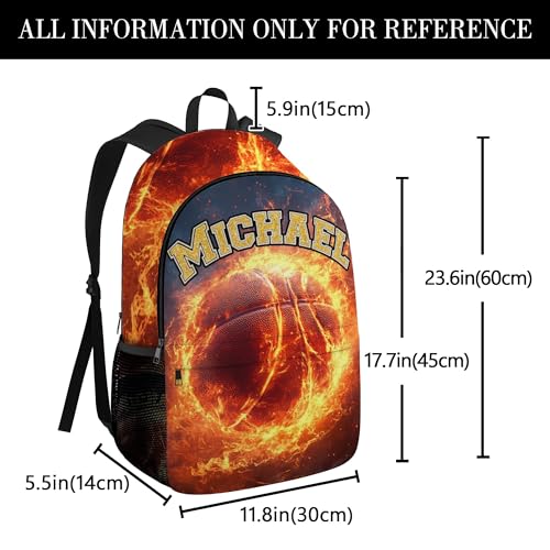 Boys Basketball Backpacks - Custom Sport Backpack with Name for Kids School - Lightweight Back to School Supplies - 17 Inch Personalized Cool Bookbag for Elementary Middle Primary High Senior3