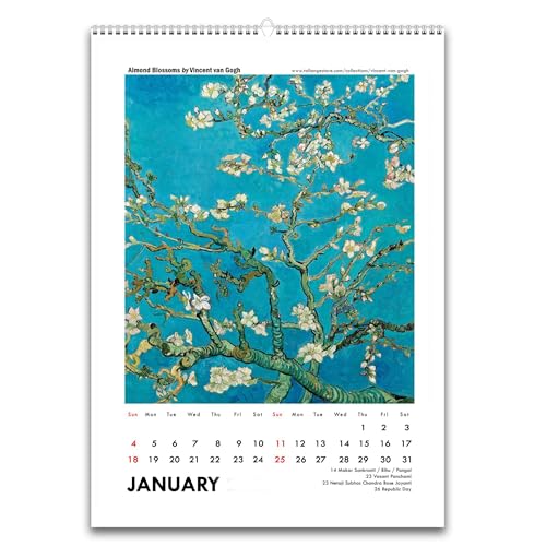 Image of Tallenge - 2026 Wall Calendar - Art by Modern Masters - 12 x 17 Inches for Home & Office (Paper, Wall Calendar)