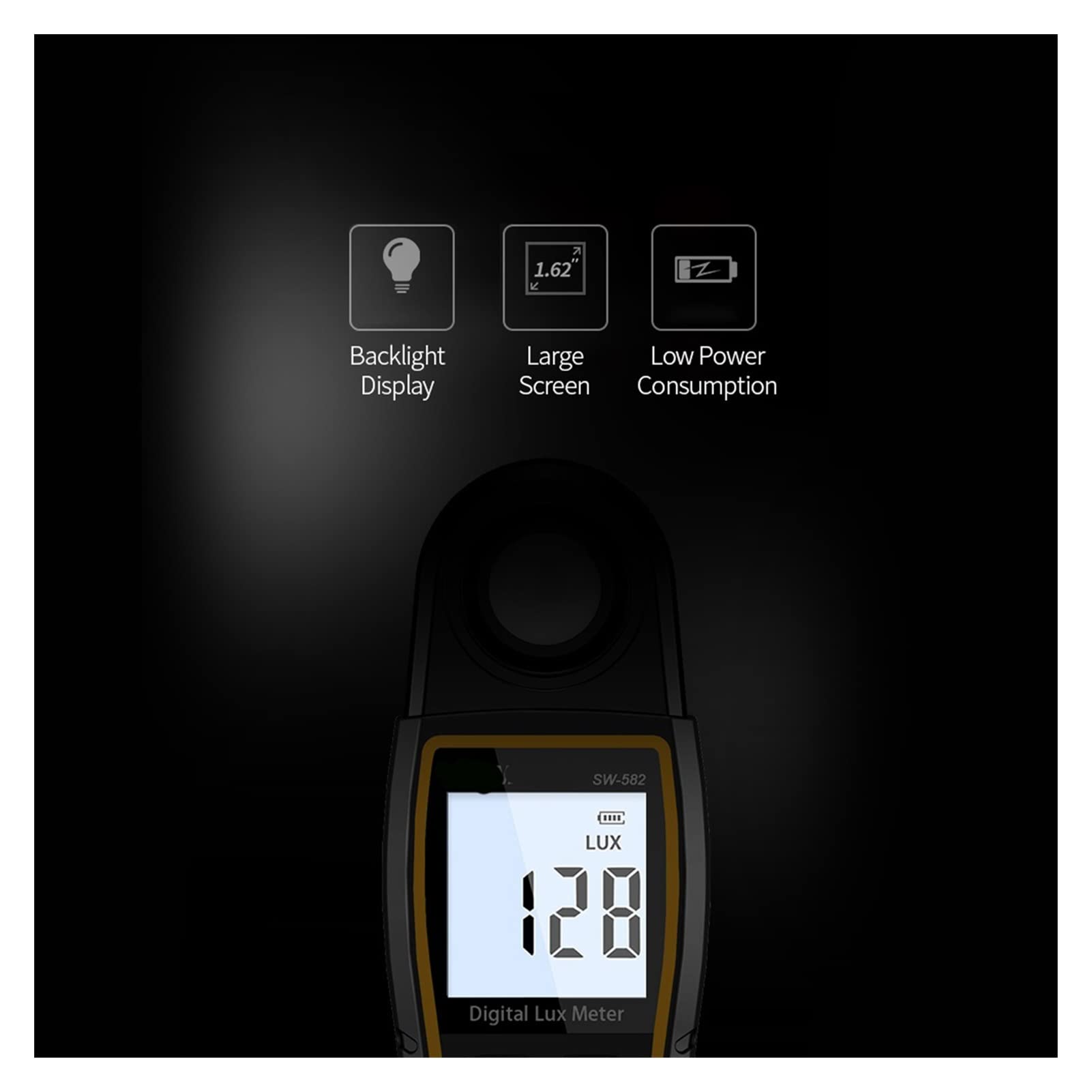 Medidor de luz, Espectrómetro de medidor de luz Digital LCD MEDIDOR DE LUZ MEDIDOR DE LUZ DE Rango AUTOMÁTICO Pantalla Fotómetro 0-199,900