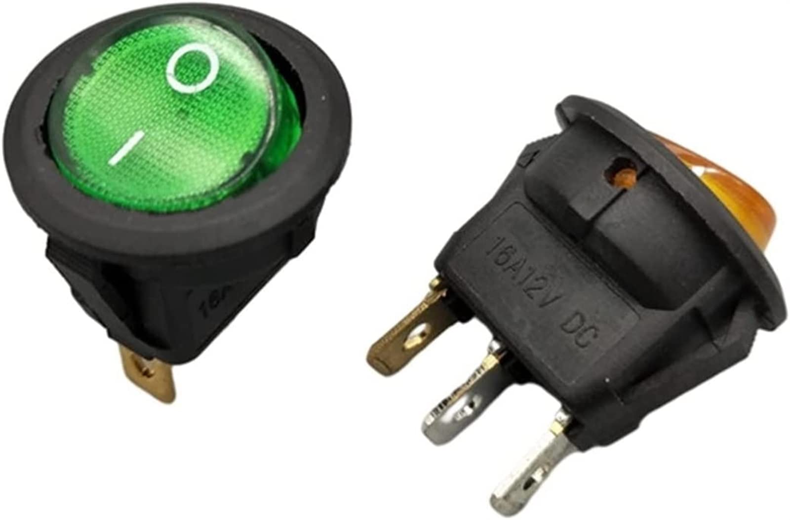 Interrupteur à bascule 20mm KCD1 interrupteur Led 20A 12V interrupteur d'alimentation lumière bouton de voiture allume/éteint 3pin interrupteur à bascule rond (Color : Cap, Size : 12V)