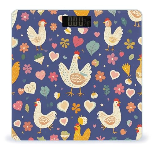 Báscula digital para baño con diseño de pollo miniatura 1