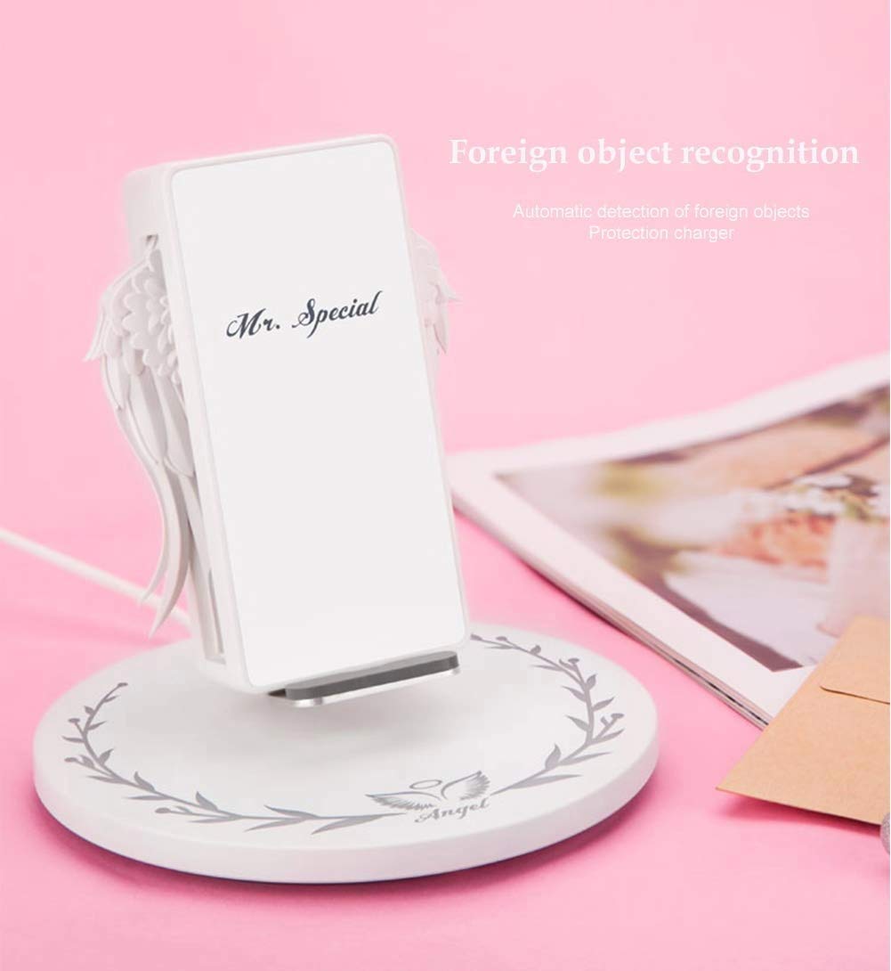 Wireless Charger, Wireless Charging Dock 10W Angel Wings Stand
