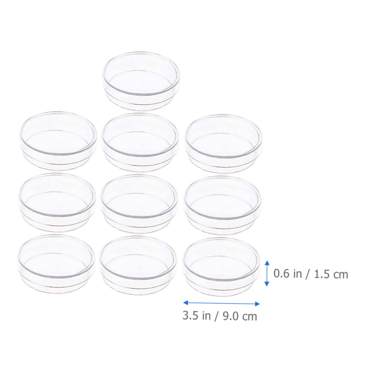 OUNONA 10pcs Laboratory Petri Dish Petri Dish Plates Chemistry Petri Dish Plastic Petri Dish with Cover