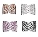 LOVEF 4Pcs Fashion Magic Beads Elasticity Double Hair Comb Clip Stretchy Hair Combs Clips