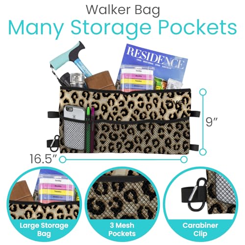 image for Vive Walker Bag - Accessories Wheelchair Basket Pouch (Water Resistant