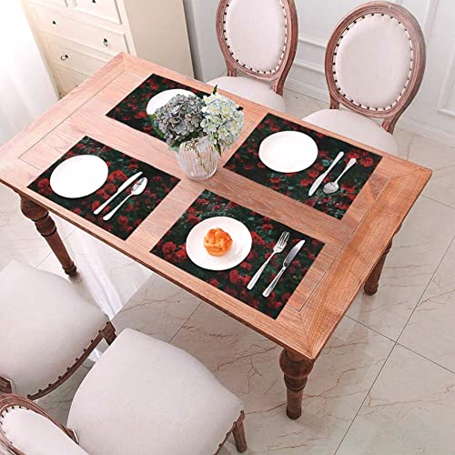 Sets de table tissés pour table de salle à manger repas chic rose - 3