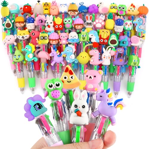 arscniek 60Pcs Multicolor Pen in One, 4-in-1 0.5mm Fine Point