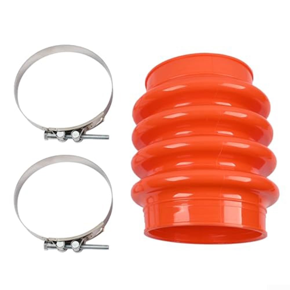 Manga de tubo corrugado y 2 abrazaderas compatibles con multiquip MT70 MT75 MT85, pieza de repuesto 4451611 para equipos eléctricos al aire libre, ajuste de metal ABS