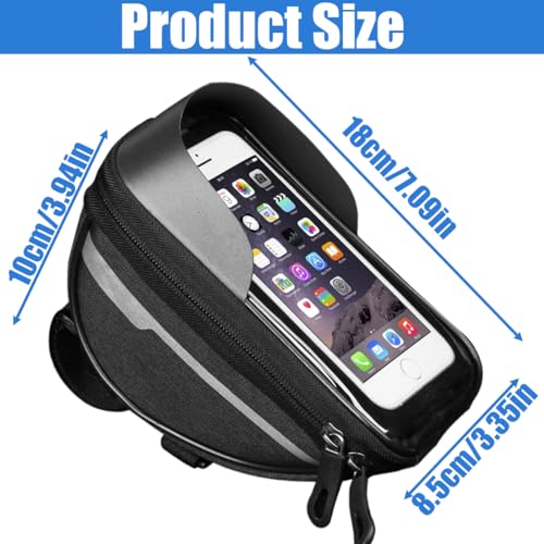 Soporte Movil Bicicleta Moto Impermeable,Soporte Movil Bicicleta,con Ventana para Pantalla Táctil,Accesorios de Ciclismo,Porta Móvil para Teléfono de hasta 6,8,para Bicicleta de Montaña y Carretera - imagen 6