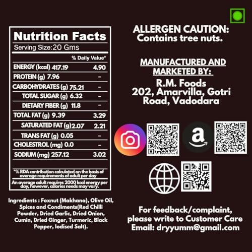 Image of DryYumm Makhana (Pack of 3) - Peri Peri, Cheesy Chakhna & Pudina Punch Flavors - 210g - Healthy Snack, Low-Calorie, Roasted Fox Nuts, Perfect for Guilt-Free Munching (70)
