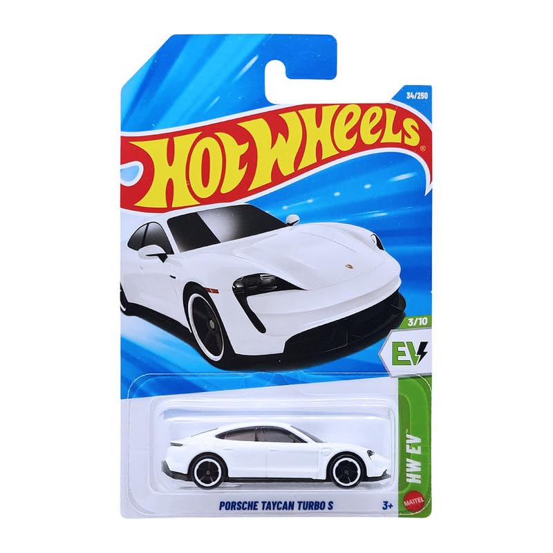 Image of Hot Wheels Porsche Taycan Turbo S HW EV Ages 3 and Up 34 /250 (White)