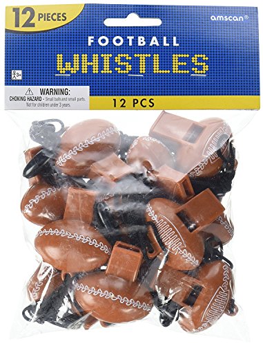 Party Perfect Football Mini Whistle Favours, Plastic, 2