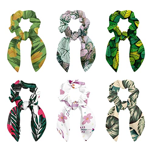 Chouchous pour cheveux en tissu de qualité aux imprimés de feuilles botaniques