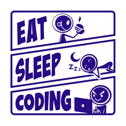 Vinilos Adhesivos Pared Eat Sleep Coding Teenager Play Tablets 81x82.8cm Personalizable XL Azul...