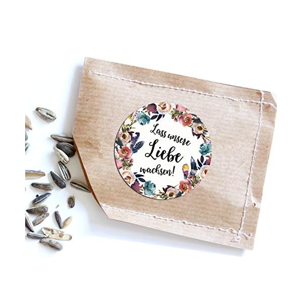 Nastami 50 Sticker Hochzeit Lass unsere Liebe wachsen Gastgeschenk Hochzeit – Bild 3