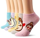 Disney Women's Princess 5 Pack No Show, Assorted Sherbert, Fits Sock Size 9-11 Fits Shoe Size 4-10.5