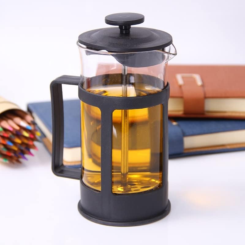 Image of Premium French Press Coffee Maker with Heat-Resistant Borosilicate Glass - Portable Travel Coffee & Tea Press, Thickened Cold Brew Coffee Pot for Camping, Home, Office & Gift Use