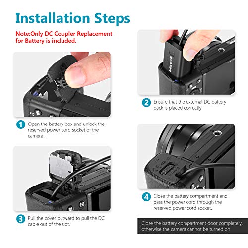 Image of Neewer DC Coupler Replacement for NP-FW50 Dummy Battery Power Adapter with USB Cable Compatible with Sony A7 A7R A7S A7II A7RII A7SII A6500 A6400 A6300 A6100 A6000 NEX5 NEX7 DSC-RX10 II III IV