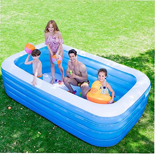 NIDONE 1 st Kids Volwassen Outdoor Achtertuin Zomer Ininflatable Pool Pvc Water Fun Ininflatable Pool (blauw en wit) - Image 5