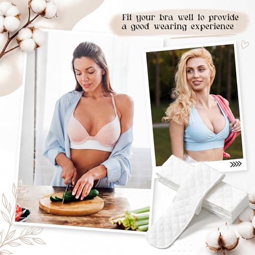 Image of Toulite 6 Pcs Cotton Bra Liners Boob Sweat Pads 3 Layer Rectangle Under Bra Pads Sweat Liners for Women Sweating Supplies