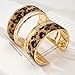 COLORFUL BLING Metal Punk Leopard Print Bangle Bracelet for Women Wide Chunky Gold Stackable Wrapped Open Cuff Bracelets Wristband Statement Jewelry-Style 8