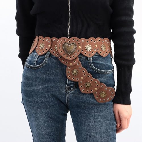 Disc Belt Metal Buckle Y2K Hollow Disc Belt Y2K Hollow Belt Wide Disc Belt Love Heart Shape Wide Disc Belt3