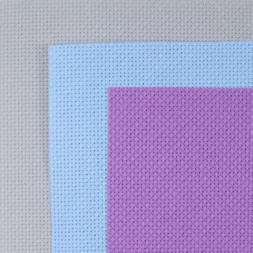 Image of KCS 3 pc of 15 inch x 18 inch(38cmx45cm) 14 Count Cross Stitch Cotton Aida Cloth Needlework Rolled Fabric Box,14CT,Light Grey+Light Blue+Lavender