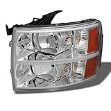 AKKON - For 07-13 Chevy Silverado Pickup Truck Chrome Headlight Front Lamp Driver Left Side Driect Replacement