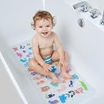 Tapis de bain antidérapant pour baignoire, tapis antidéflagrant pour enfants - Tapis antidérapant pour baignoire - Tapis de douche non glissant pour les tout-petits et l'heure du bain pour bébé (Zoo)