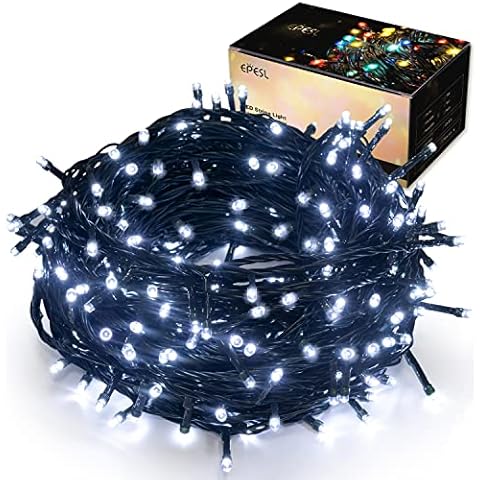Christmas Decorations Outdoor String Lights - 25m/82ft 220 LEDs Memory Function 8 Modes End-to-End Extendable Plug in Waterproof Fairy Light for Thanksgiving Halloween Wedding Patio Decor - Cool White Cover