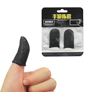 BGMI Thumb & Finger Sleeve for Mobile Game (16 Pieces), Pubg,Cod,Freefire - Pack of 8 Pair- Black
