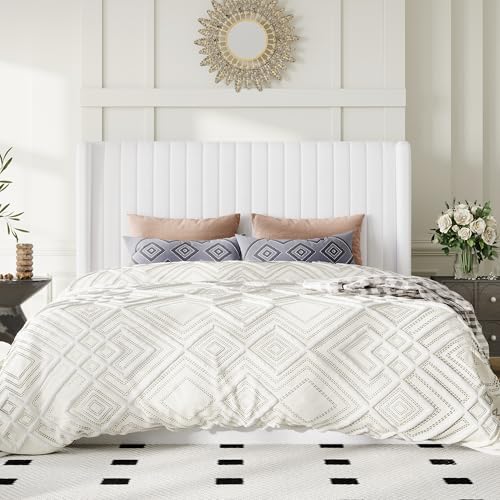 Image of Allewie Queen Size Lift Up Storage Bed Frame Channel Tufted Headboard White