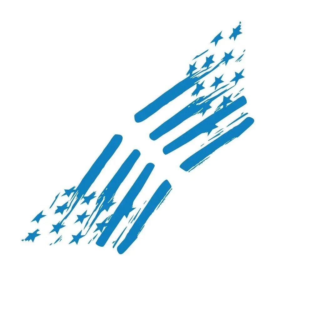 Pickup Rear Trunk Bed Side Stickers Truck Graphics American Flag Decor Cover Vinyl Decals(Blue)