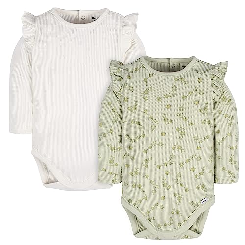 Gerber baby-girls 2-pack Long Ruffle Sleeve Onesies