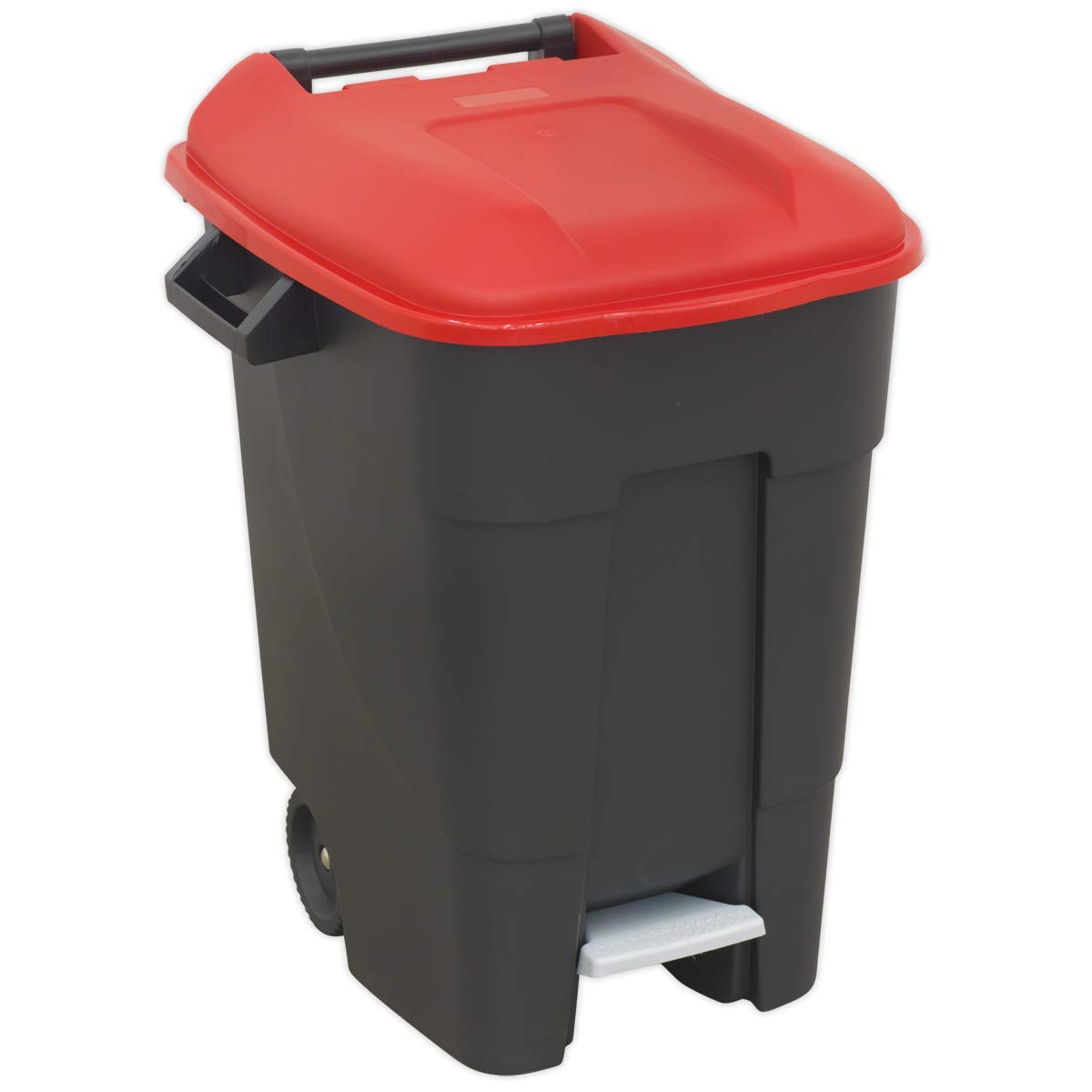 Sealey Refuse/Wheelie Bin With Foot Pedal 100L - Red