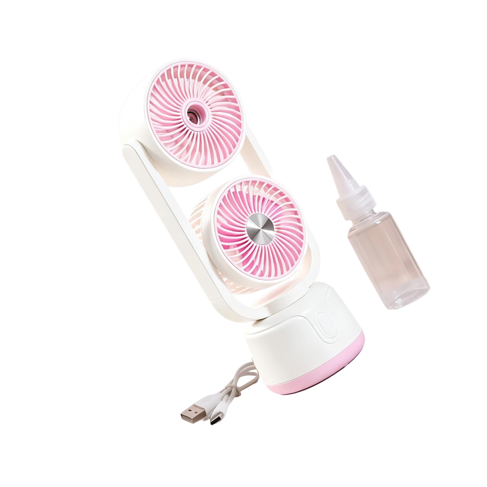 TAZIZI Portable Cooling Fan Rechargeable Desktop with Water Misting Sprayer Humidifier Cooling Fan for Camping Outdoor Rechargeable Misting